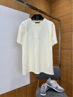 LV Handwritten Embroidered Crew-Neck Short-Sleeve T-Shirt