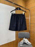 LV Checkered Jacquard Drawstring Casual Shorts