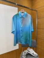 Fendi Gradient Subtle Pattern Jacquard Short-Sleeve Shirt
