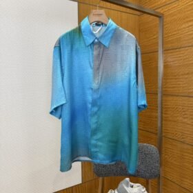 Fendi Gradient Subtle Pattern Jacquard Short-Sleeve Shirt