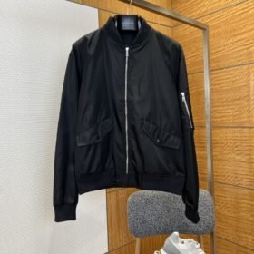 Prada Solid-Color Drop-Shoulder Long-Sleeve Zipper Jacket