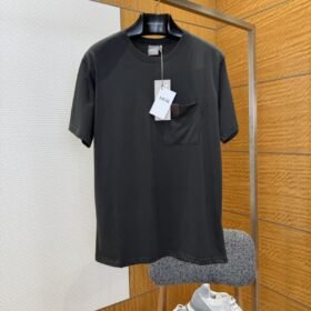 Dior Leather-Label Pocket Crew-Neck Short-Sleeve T-Shirt 1