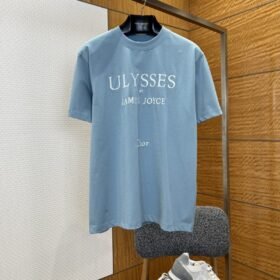 Dior Letter Embroidered Crew-Neck Short-Sleeve T-Shirt